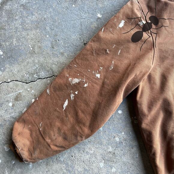 Y2K painted brown carhartt hooded work wear jacket - Picture 3 of 13